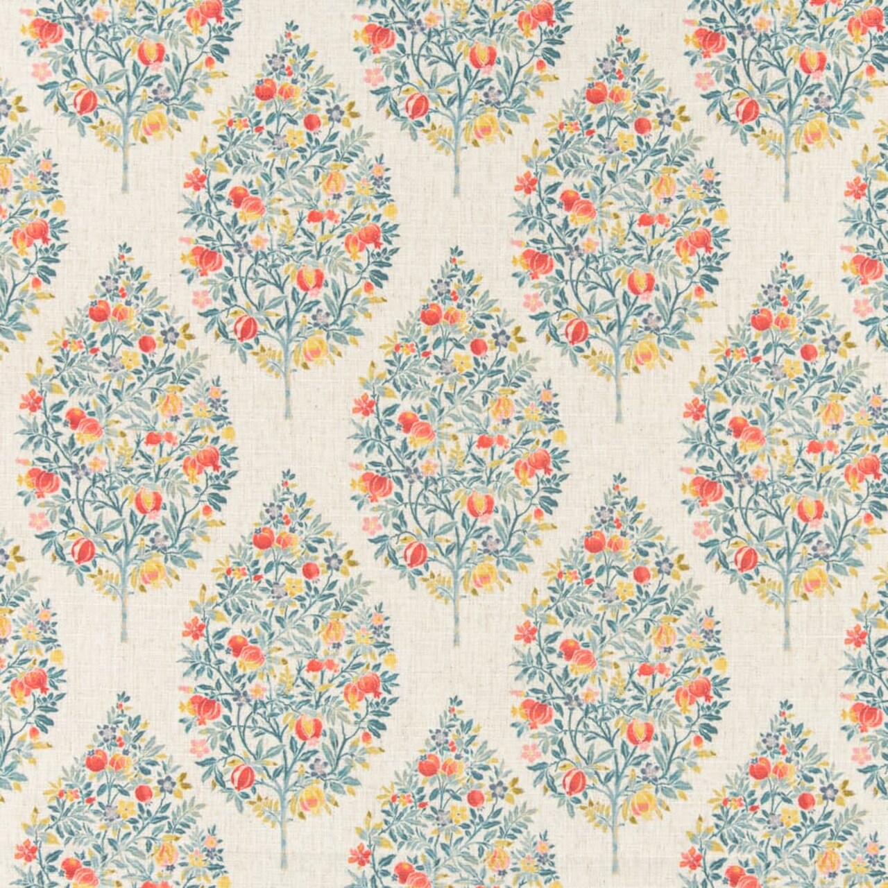 Seaglass - Aqua & Teal,Coral & Peach Floral Upholstery Fabric 54 Inches"